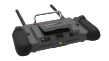 RA7 terminal rear view showing the handle and enclosure