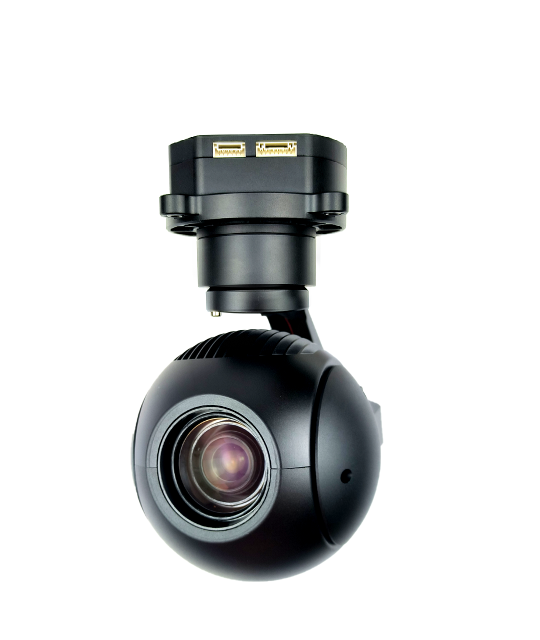 Angled TOPOTEK DIY10S62-E camera view showing the lens housing and three-axis assembly