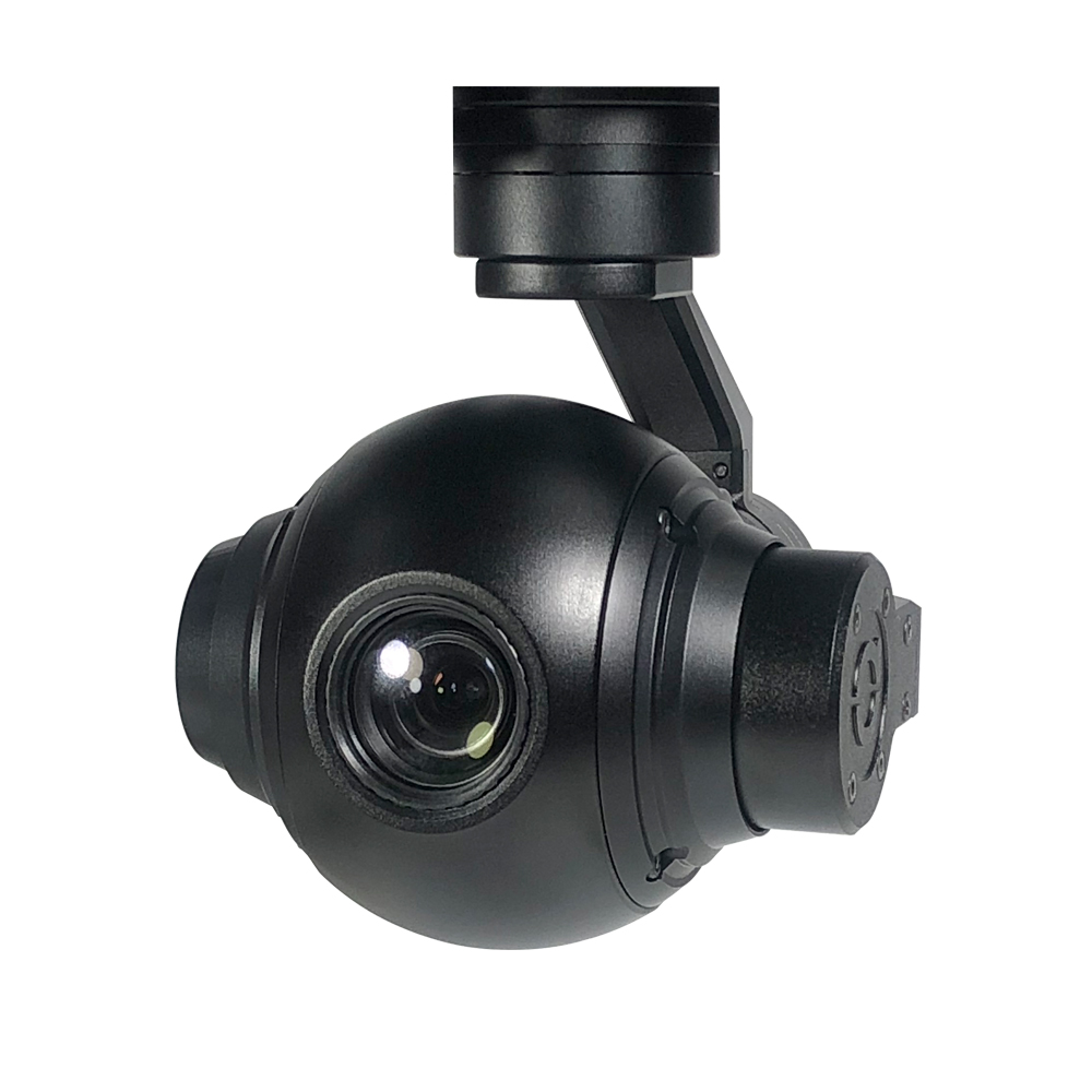 Angled Viewpro Q10F showing the lens body and side gimbal motor