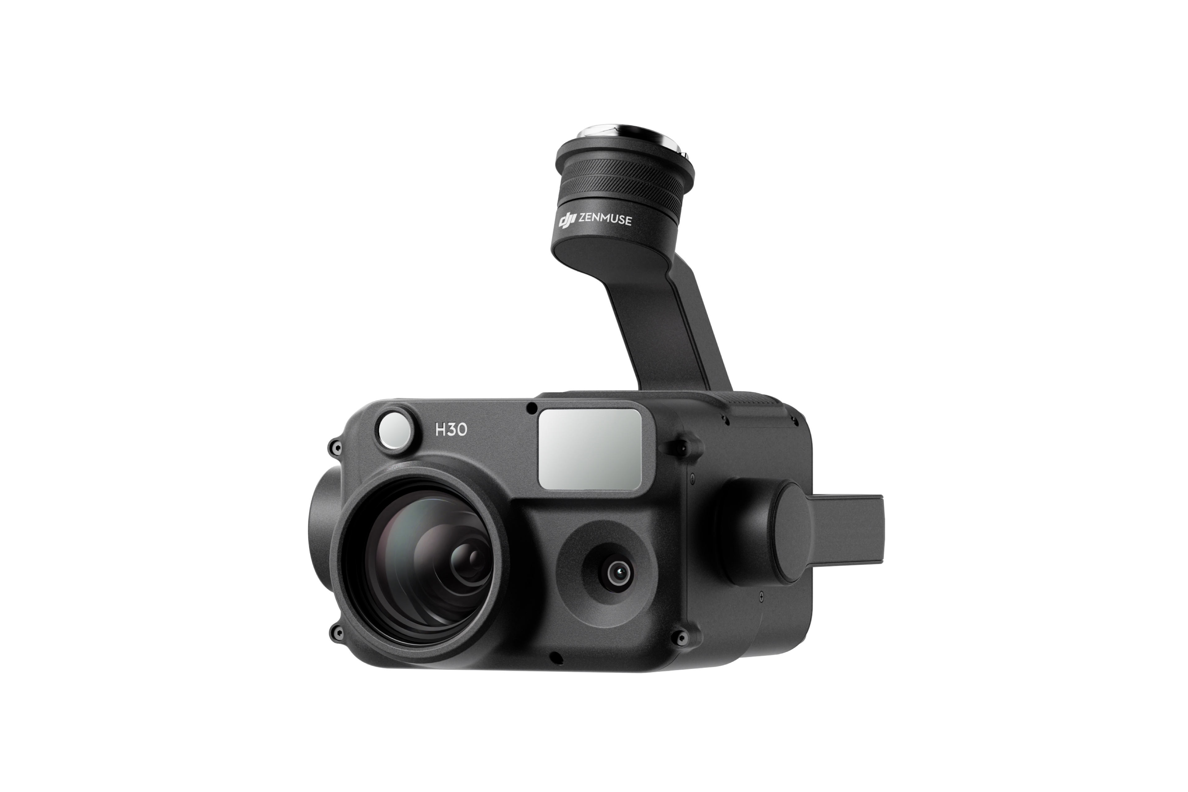 Angled DJI Zenmuse H30 product view showing the camera housing and gimbal mount