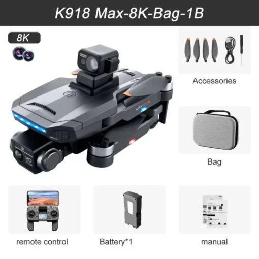 K918 MAX GPS Drone 8K Ultra HD Camera with 1.2KM FPV Range - Image 9
